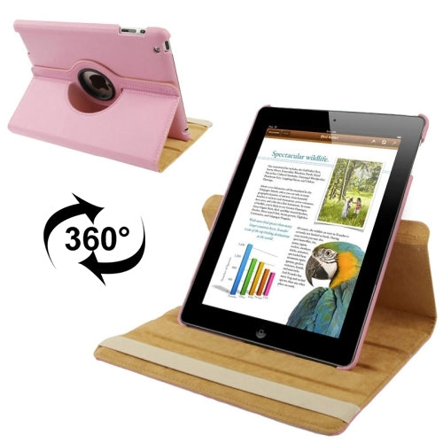 360 Degree Rotatable Leather Case with Sleep / Wake-up Function & Holder for New iPad (iPad 3), Sapphire Blue