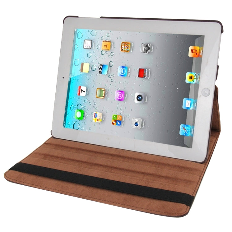 360 Degree Rotatable Leather Case with Sleep / Wake-up Function & Holder for New iPad (iPad 3), Sapphire Blue
