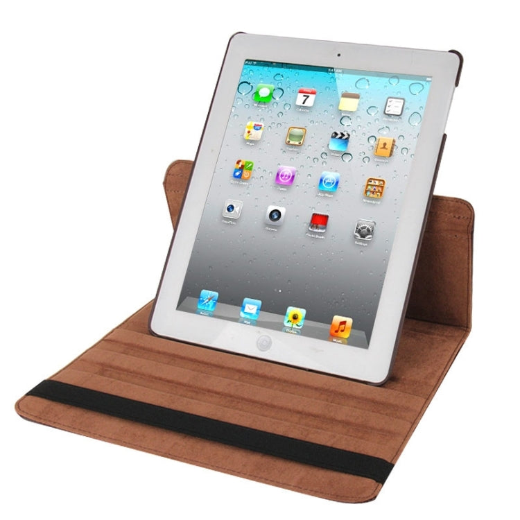 360 Degree Rotatable Leather Case with Sleep / Wake-up Function & Holder for New iPad (iPad 3), Sapphire Blue