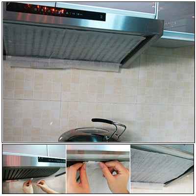 45 x 60cm Kitchen Exhaust Fan Air Filter Oil Smoke Dust Filter with Magic Tape