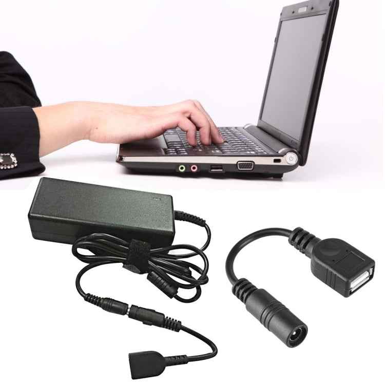 5.5 x 2.1mm DC Female to USB AF DC Male Power Connector Cable for Laptop Adapter, Length: 15cm