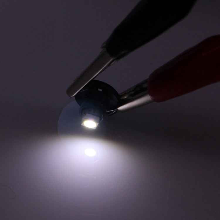 2 PCS T4.2 White Light 0.1W 5LM 1 LED SMD 3528 LED Instrument Light Bulb Dashboard Light for Vehicles, DC 12V
