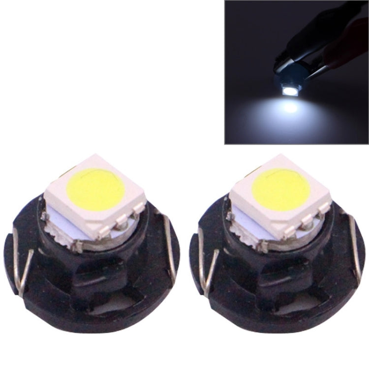 2 PCS T4.7 White Light 0.2W 12LM 1 LED SMD 5050 LED Instrument Light Bulb Dashboard Light for Vehicles, DC 12V, 0.2W T4.7