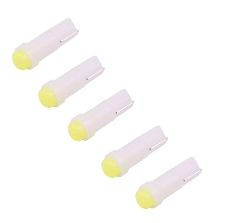 5 PCS T5 0.5W 20LM 1 LED COB LED Instrument Light Bulb Dashboard Light for Vehicles, DC 12V