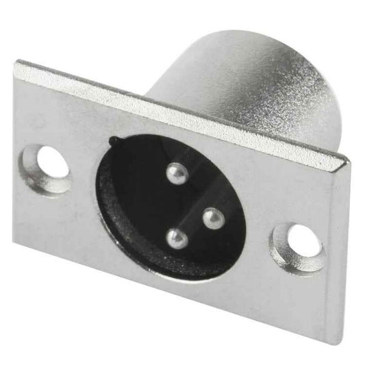 XLR 3 Pin Male Metal Chassis Mount Connector with Locking
