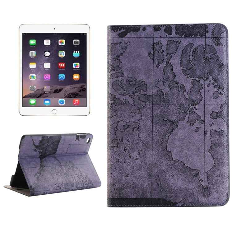 Map Pattern Horizontal Flip Smart Leather Case with Holder & Card Slots & Wallet for iPad Mini 4, Random Delivery