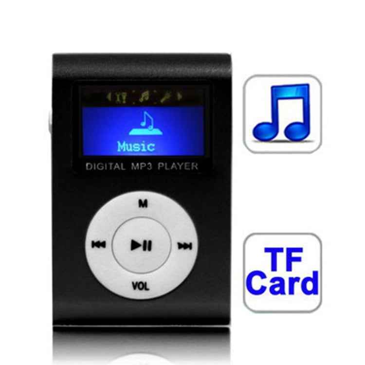 TF / Micro SD Card Slot MP3 Player with LCD Screen, Metal Clip