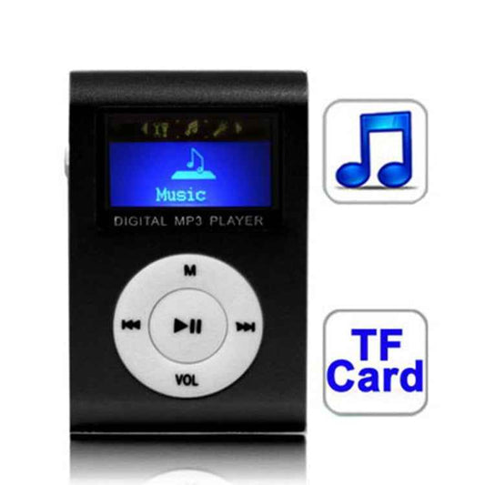 TF / Micro SD Card Slot MP3 Player with LCD Screen, Metal Clip
