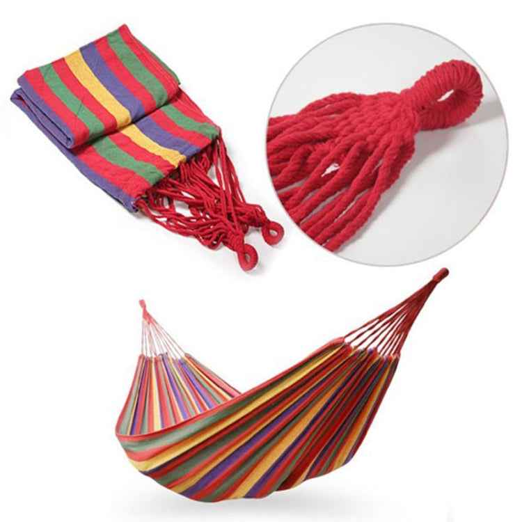 Strip Single Camping Outdoor Canvas Hammock, Size: 185cm x 80cm