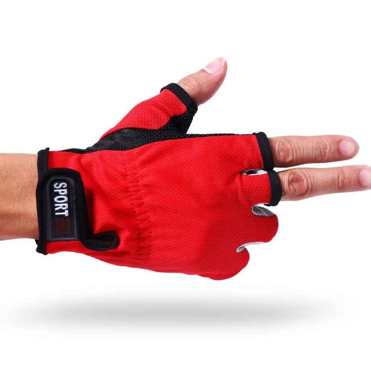 1 Pair 3 Fingers Exposed Breathable Anti-slippery Fishing Gloves