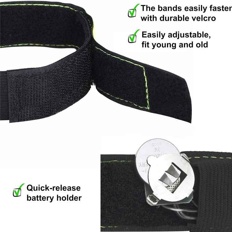 2 PCS 4 LED Lights Safety Run Reflective Arm / Leg Bands