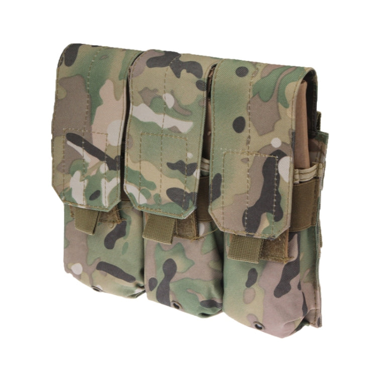 Triple Canvas Clips Pouch with Hook and Loop Fastener & Quick Release Buckles, Camouflage, Khaki, Black, Army Green