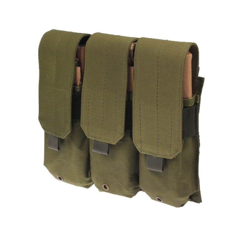 Triple Canvas Clips Pouch with Hook and Loop Fastener & Quick Release Buckles, Camouflage, Khaki, Black, Army Green