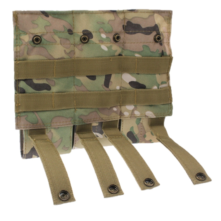 Triple Canvas Clips Pouch with Hook and Loop Fastener & Quick Release Buckles, Camouflage, Khaki, Black, Army Green