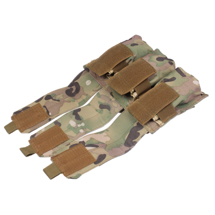 Triple Canvas Clips Pouch with Hook and Loop Fastener & Quick Release Buckles, Camouflage, Khaki, Black, Army Green