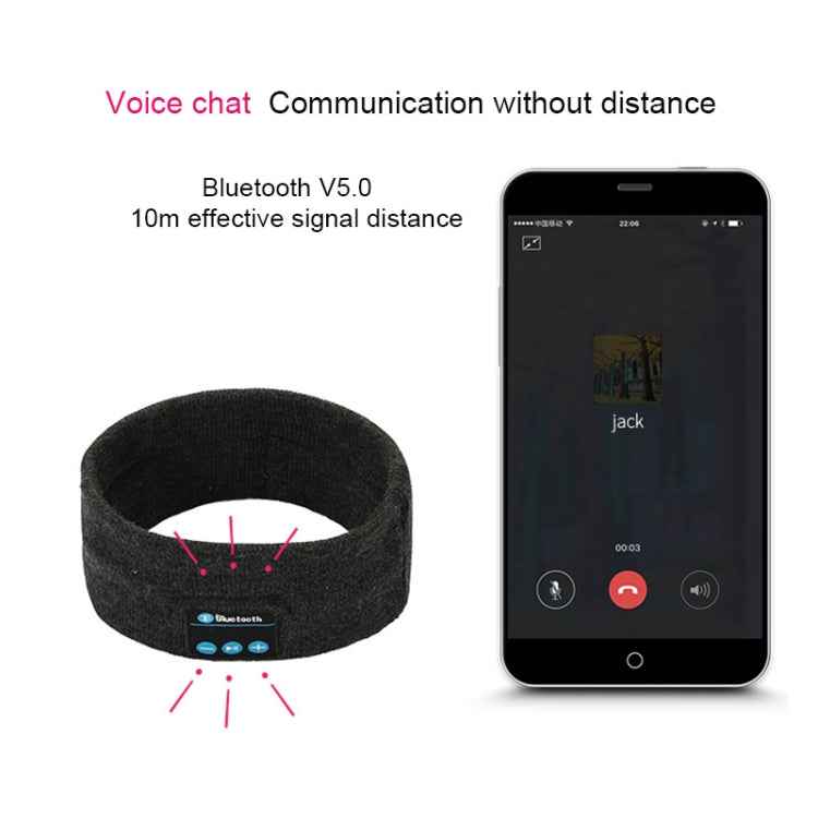 My-Call Bluetooth V5.0 Headsfree Sport Headband Music Headwear for iPhone 6 & 6s / iPhone 5 & 5S / iPhone 4 & 4S and Other Bluetooth Devices