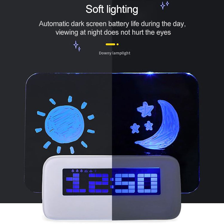 Multifunction LCD Digital Alarm Clock Thermometer + 4-Port USB HUB + Message Board with Blue or Green LCD backlight