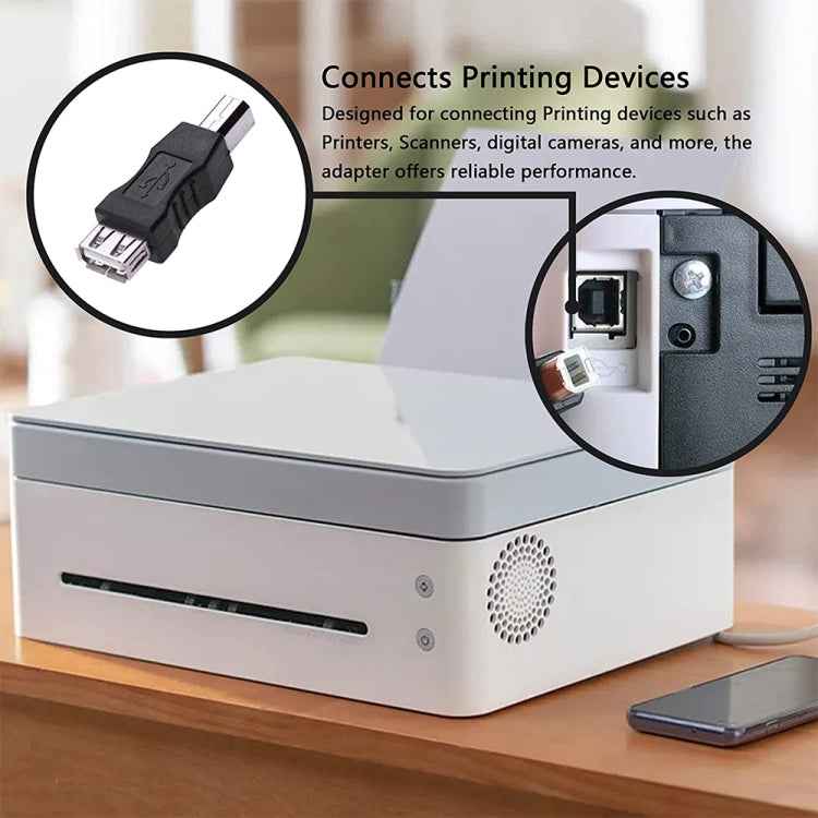 USB 2.0 A Female to B Male Adapter Connector AF to BM Converter for Printer