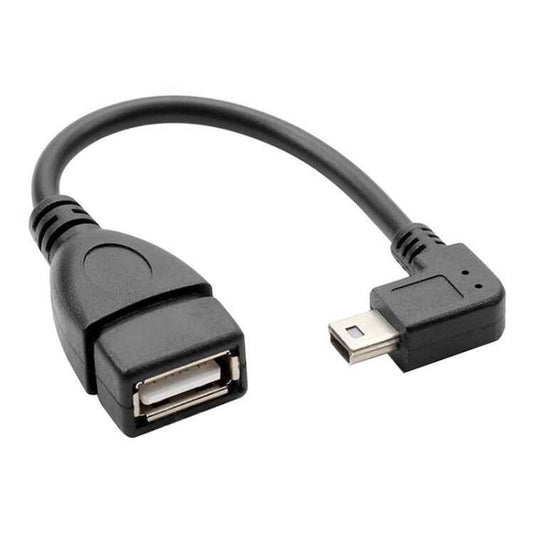 90 Degree Mini USB Male to USB 2.0 AF Adapter Cable with OTG Function, Length: 13cm