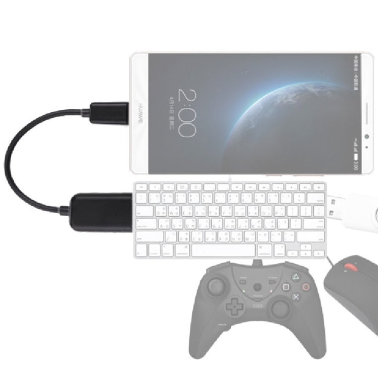 High Quality USB 2.0 AF to Micro USB 5 Pin Male Adapter Cable with OTG Function, Length: 15cm