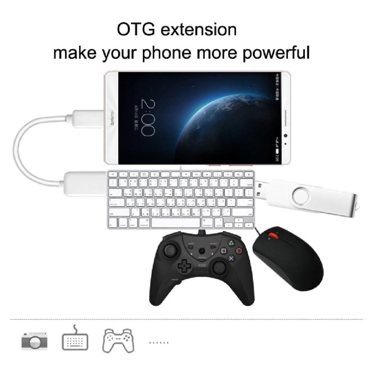 High Quality USB 2.0 AF to Micro USB 5 Pin Male Adapter Cable with OTG Function, Length: 15cm