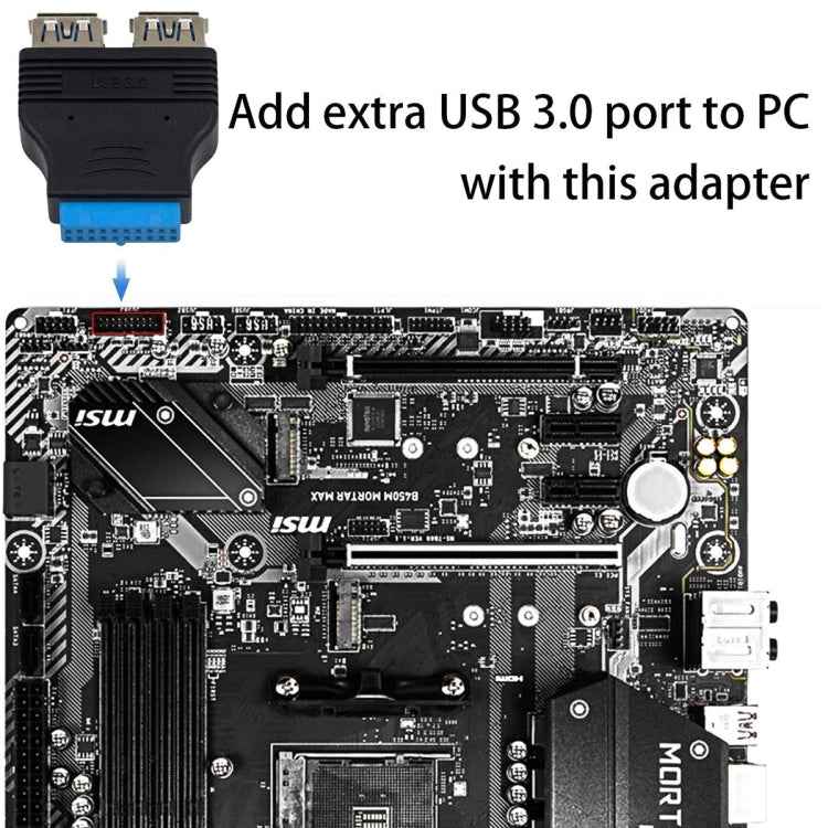 2 x USB 3.0 AF to 20 Pin Adapter