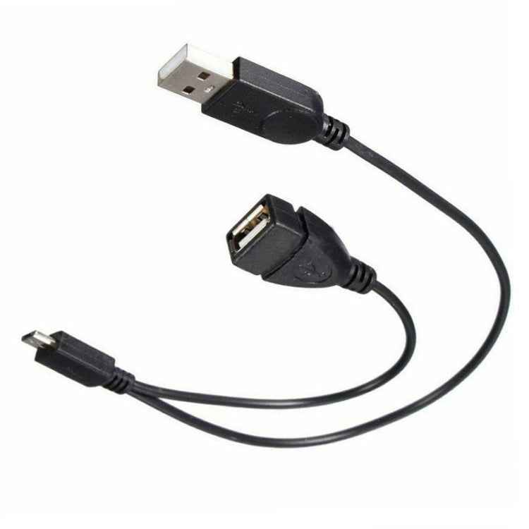 Micro USB to USB 2.0 Male & USB 2.0 Female Host OTG Converter Adapter Cable, Length: About 30cm
