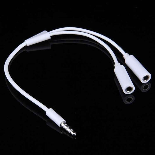 3.5mm Male to 2 Female Plug Jack Stereo Audio Cable for iPhone 6S & 6S Plus & 6 & 6 Plus & 5, iPad Air 2 & Air, Samsung, iPod Laptop, MP3, Length: 24cm