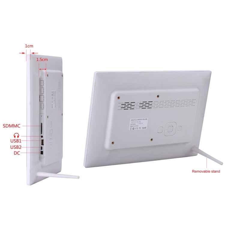 12.1 inch Digital Photo Frame with Holder & Remote Control, Allwinner F16 Program, Support SD /  MMC / USB Flash Disk