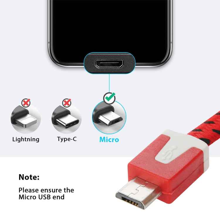 2m Woven Style Micro USB to USB Data / Charging Cable