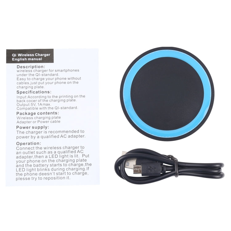 Universal QI Standard Round Wireless Charging Pad (White + Red)