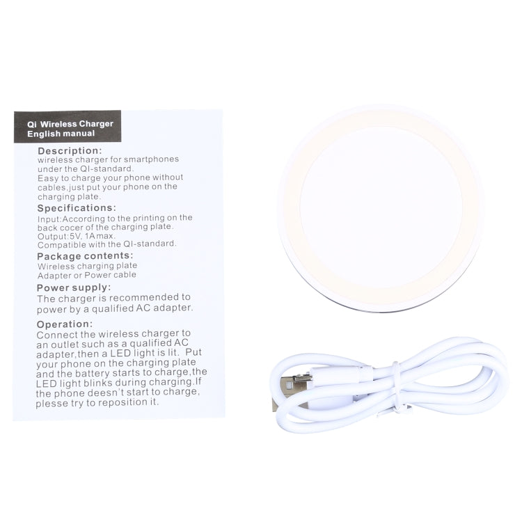 Universal QI Standard Round Wireless Charging Pad (White + Red), White, Black + White, White + Black, White + Red, Grey+Black