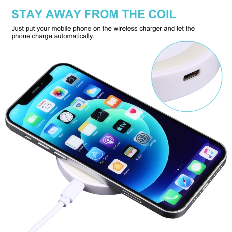 Universal QI Standard Round Wireless Charging Pad (White + Red), White, Black + White, White + Black, White + Red, Grey+Black