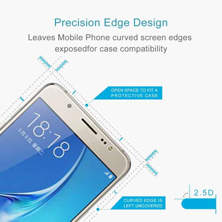 50 PCS HAWEEL 0.26mm 9H+ Surface Hardness 2.5D Explosion-proof Tempered Glass Film for Galaxy J7 / J700