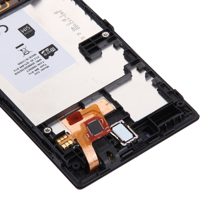 LCD Display + Touch Panel with Frame  for Nokia Lumia 520, For Nokia Lumia 520