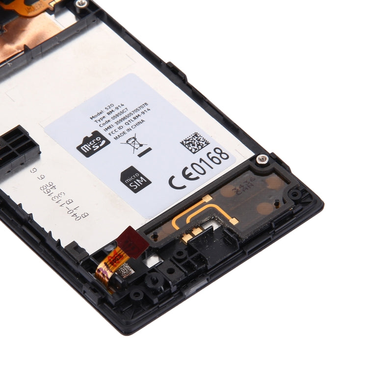 LCD Display + Touch Panel with Frame  for Nokia Lumia 520, For Nokia Lumia 520