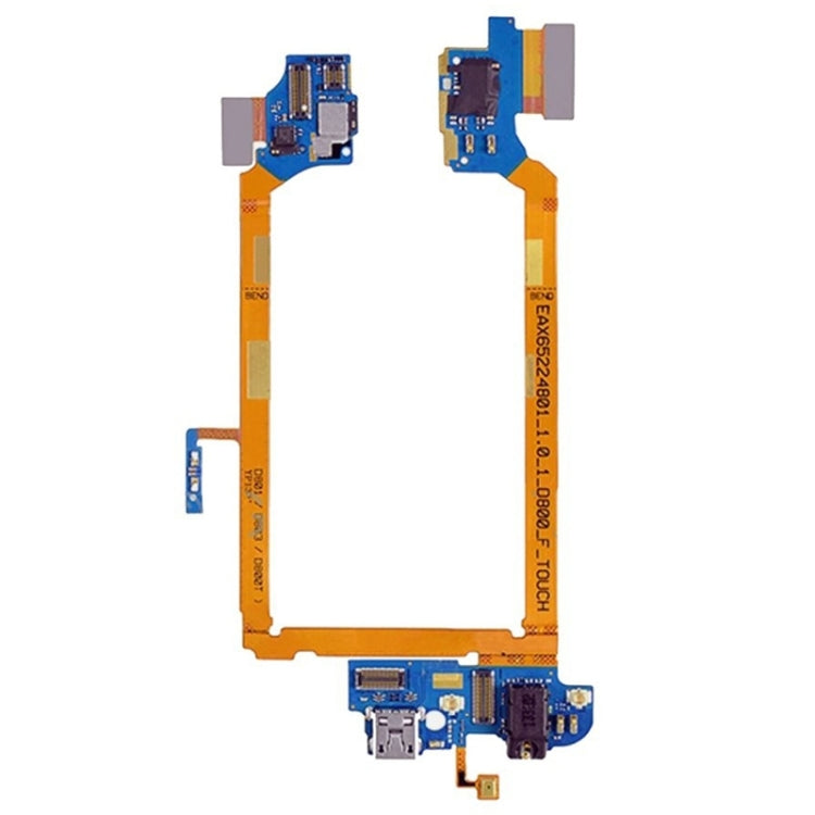 USB Charging Connector Port Flex Cable & Earphone Audio Jack Flex Cable & Microphone Flex Cable  for LG G2 / D800 / D801 / D803 / D800T, For G2 / D800