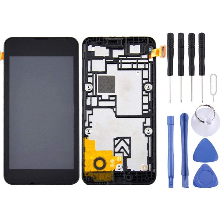 LCD Screen and Digitizer Full Assembly with Frame for Nokia Lumia 530, For Nokia Lumia 530 TFT