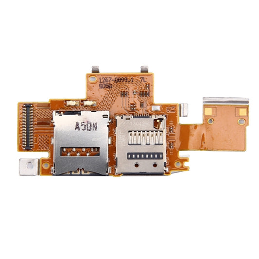 SIM Card and SD Card Reader Contact Flex Cable  for Sony Xperia Tablet Z / SGP311 / SGP312 / SGP321, For Tablet Z