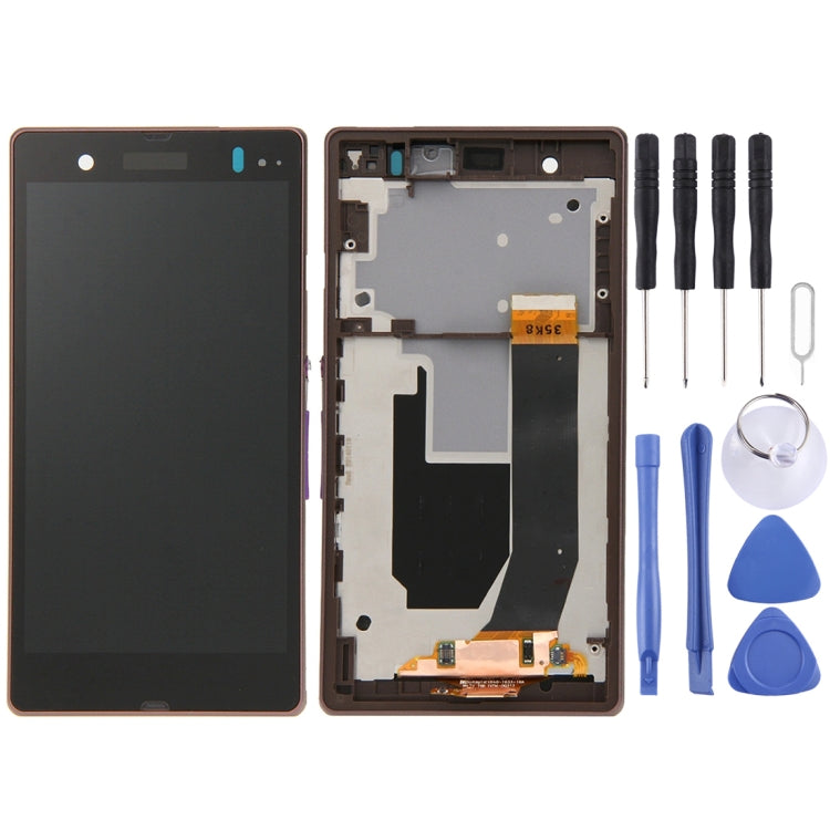LCD Display + Touch Panel with Frame  for Sony Xperia Z / L36H / C6603 / C6602, For Xperia Z, Xperia Z / L36h (Purple)