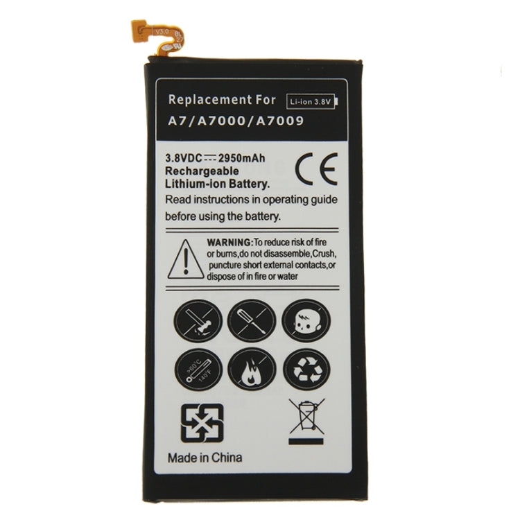 2950mAh High Capacity Rechargeable  Li-ion Battery for Galaxy A7 / A700 / A700S, For A7 / A700F