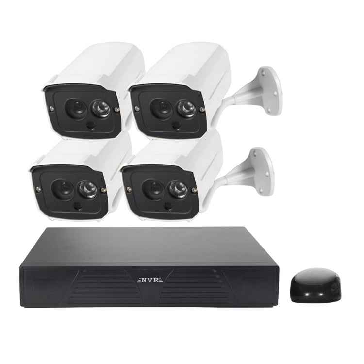 N4B7M 4Ch 960P P2P ONVIF 1.3 Mega Pixel IP Camera NVR Kit, Support Night Vision / Motion Detection, IR Distance: 20m