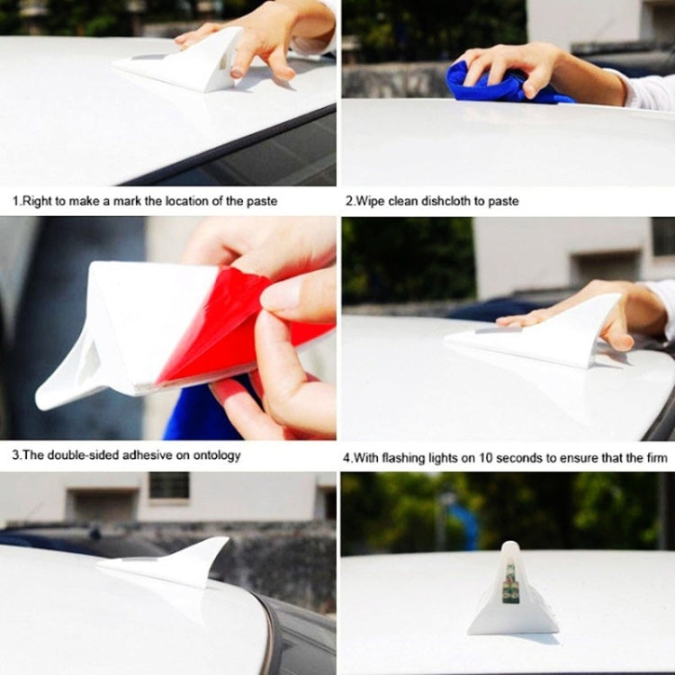 Solar Shark Fin High-positioned Alarm Light, Blue, Gray, Red, Gold