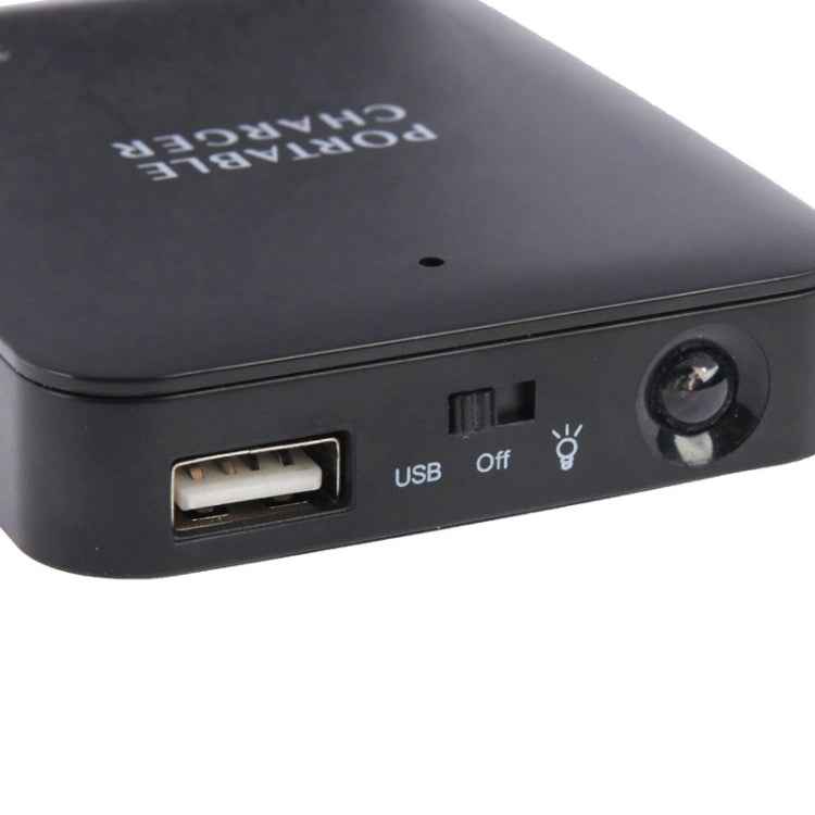 USB 2.0 4 x AA Batteries Box Portable Charger with Flashlight