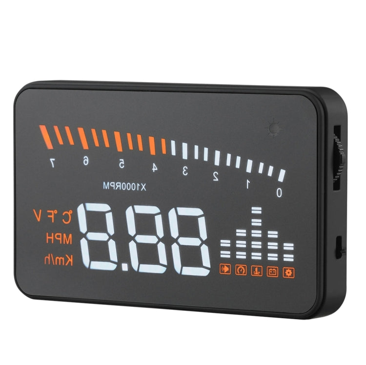 X5 HUD 3 inch Universal Multi Car Head Up Display with OBDII EOBD System, Light Sensors, Rotation Speed, Rotation Speed Unit, Unit Mark, Voltage, Water Temperature, Alarm mark