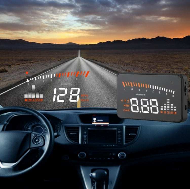 X5 HUD 3 inch Universal Multi Car Head Up Display with OBDII EOBD System, Light Sensors, Rotation Speed, Rotation Speed Unit, Unit Mark, Voltage, Water Temperature, Alarm mark