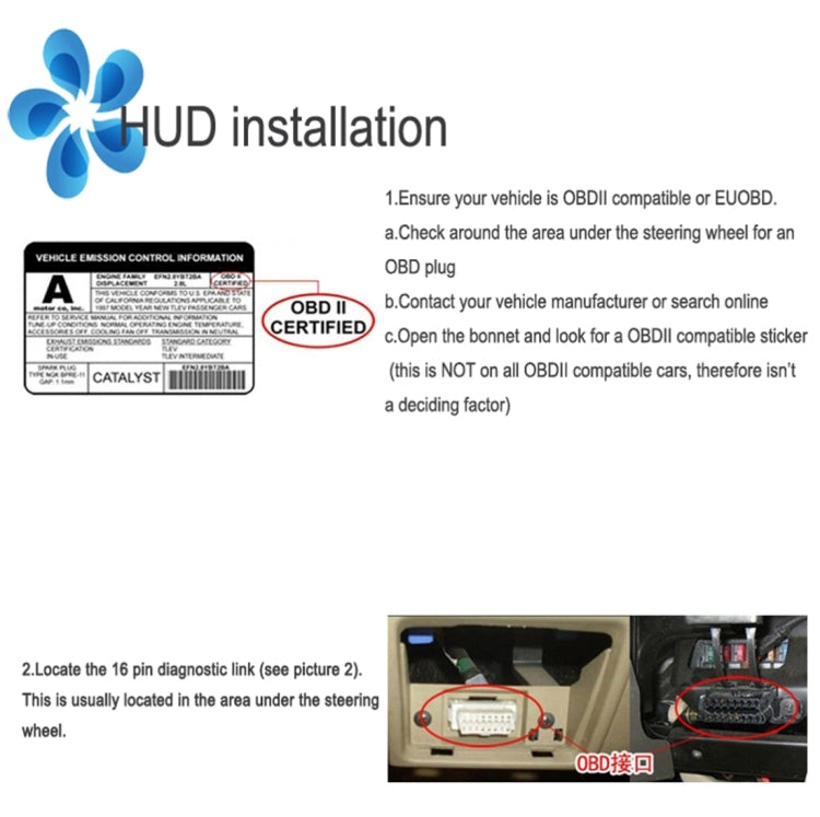 X5 HUD 3 inch Universal Multi Car Head Up Display with OBDII EOBD System, Light Sensors, Rotation Speed, Rotation Speed Unit, Unit Mark, Voltage, Water Temperature, Alarm mark