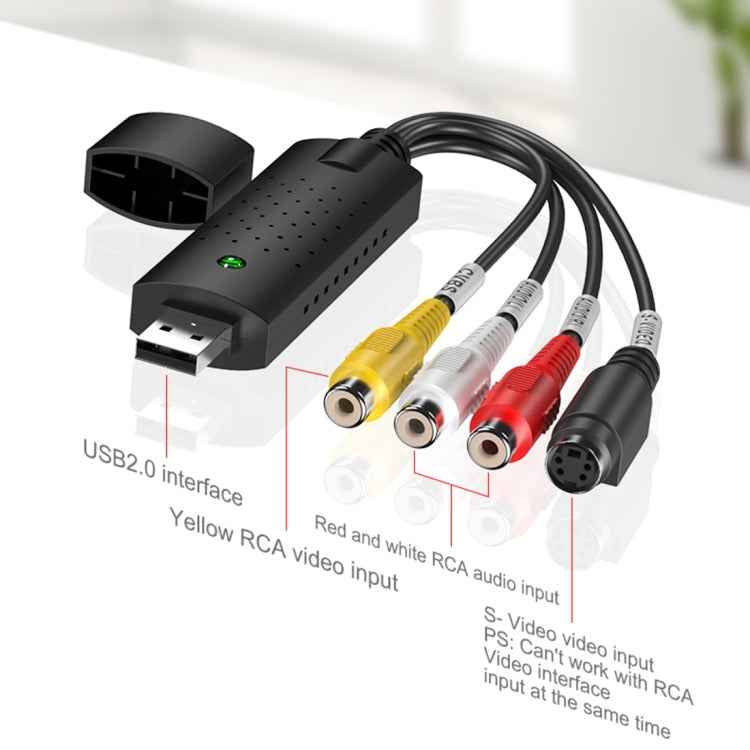 DVD Maker USB 2.0 Video Capture & Edit (Easy CAP), Support MPEG-1/MPEG-2 Compression Format, Chip: MA2106, DC60
