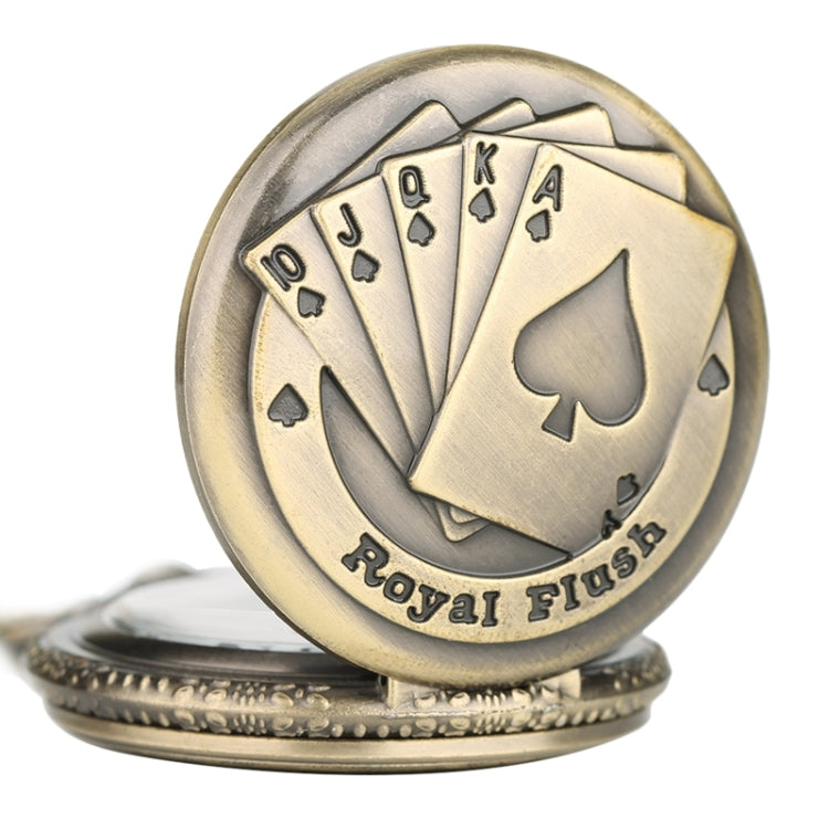 Playing Card Pattern Zinc Alloy Quartz Waterproof Pocket Watch