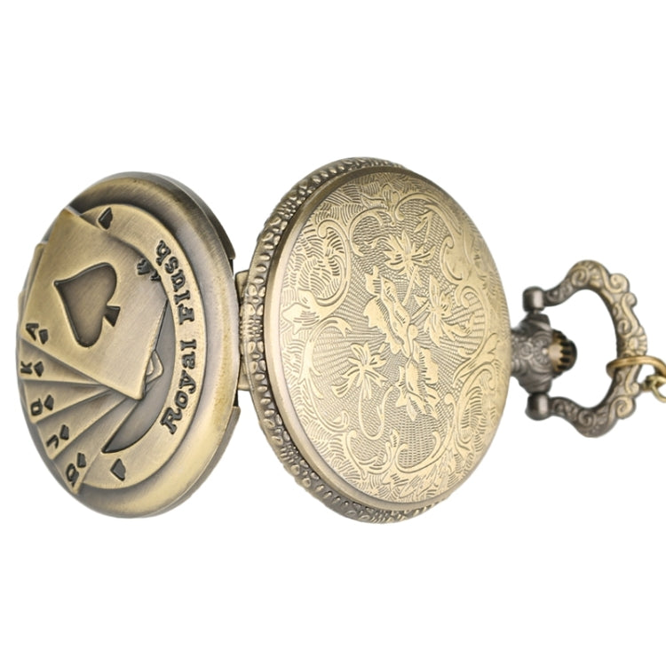 Playing Card Pattern Zinc Alloy Quartz Waterproof Pocket Watch